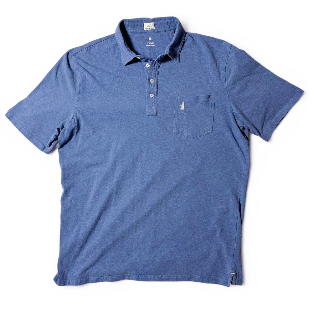 Johnnie-O Heathered Original Polo Mens Size XL Oceanside Blue Stretch Golf